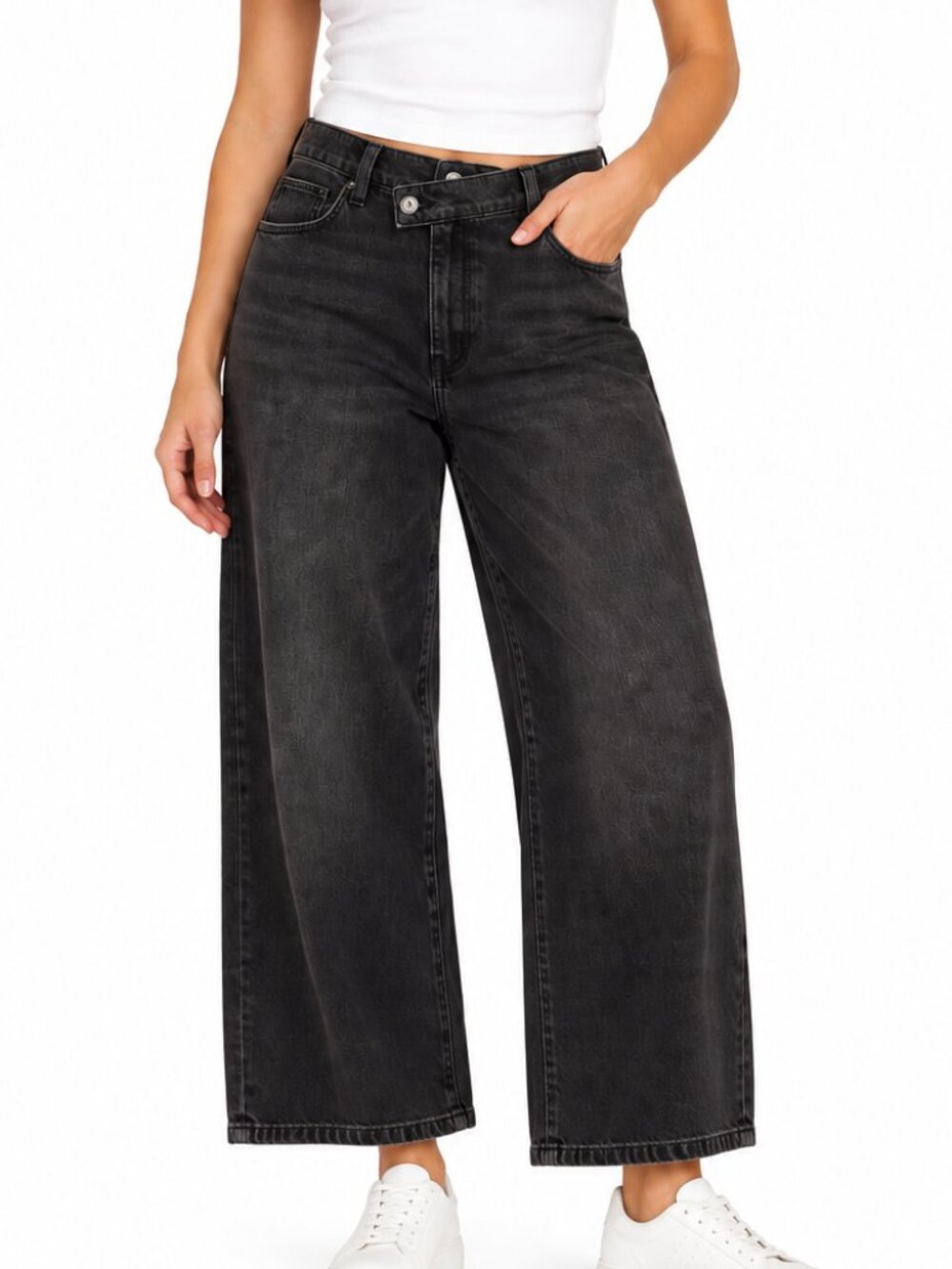 American Eagle Black Wide Leg Jeans High Rise Size 10 NWT